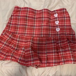pink plaid school girl skirt